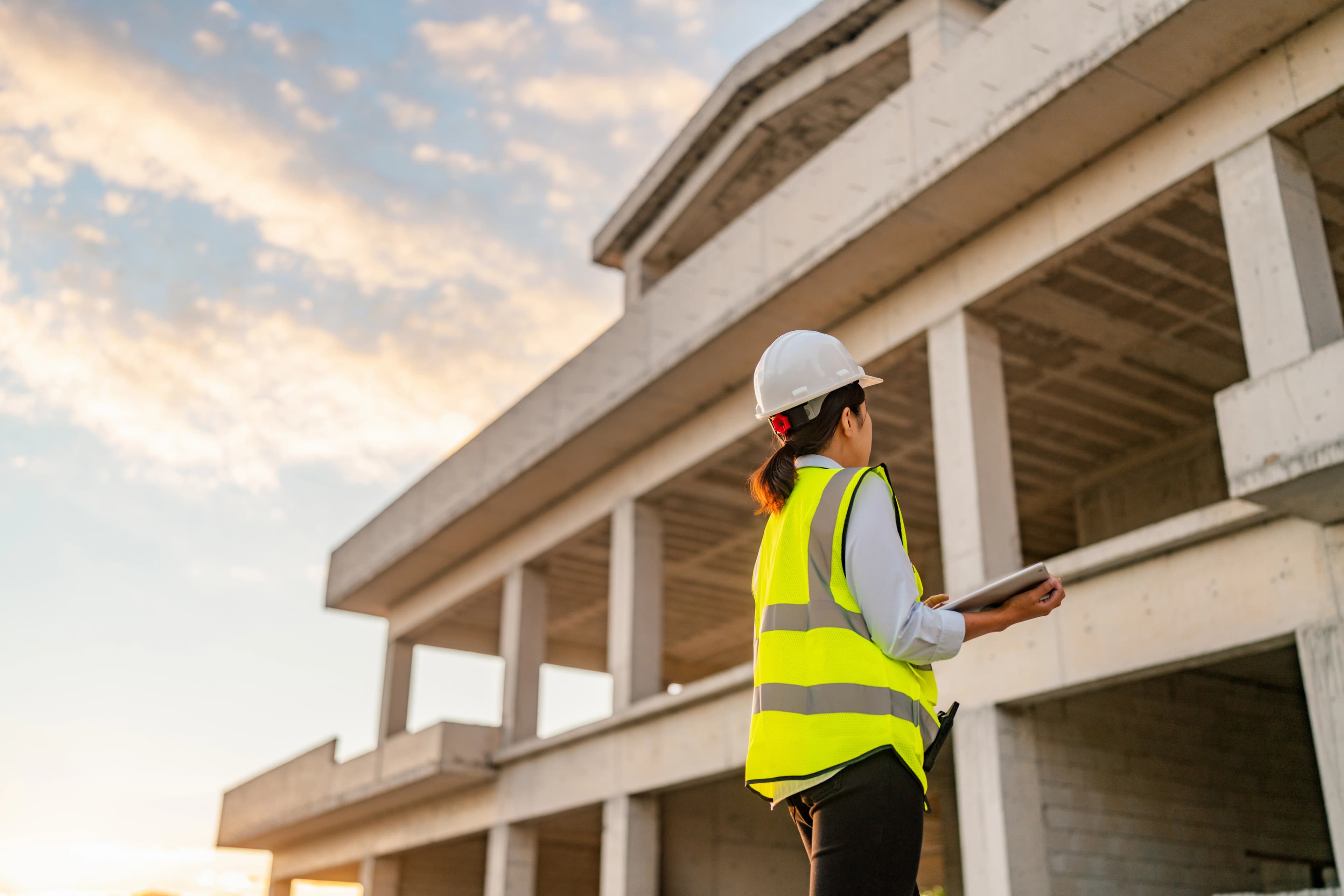 City landscape with river and modern architecture