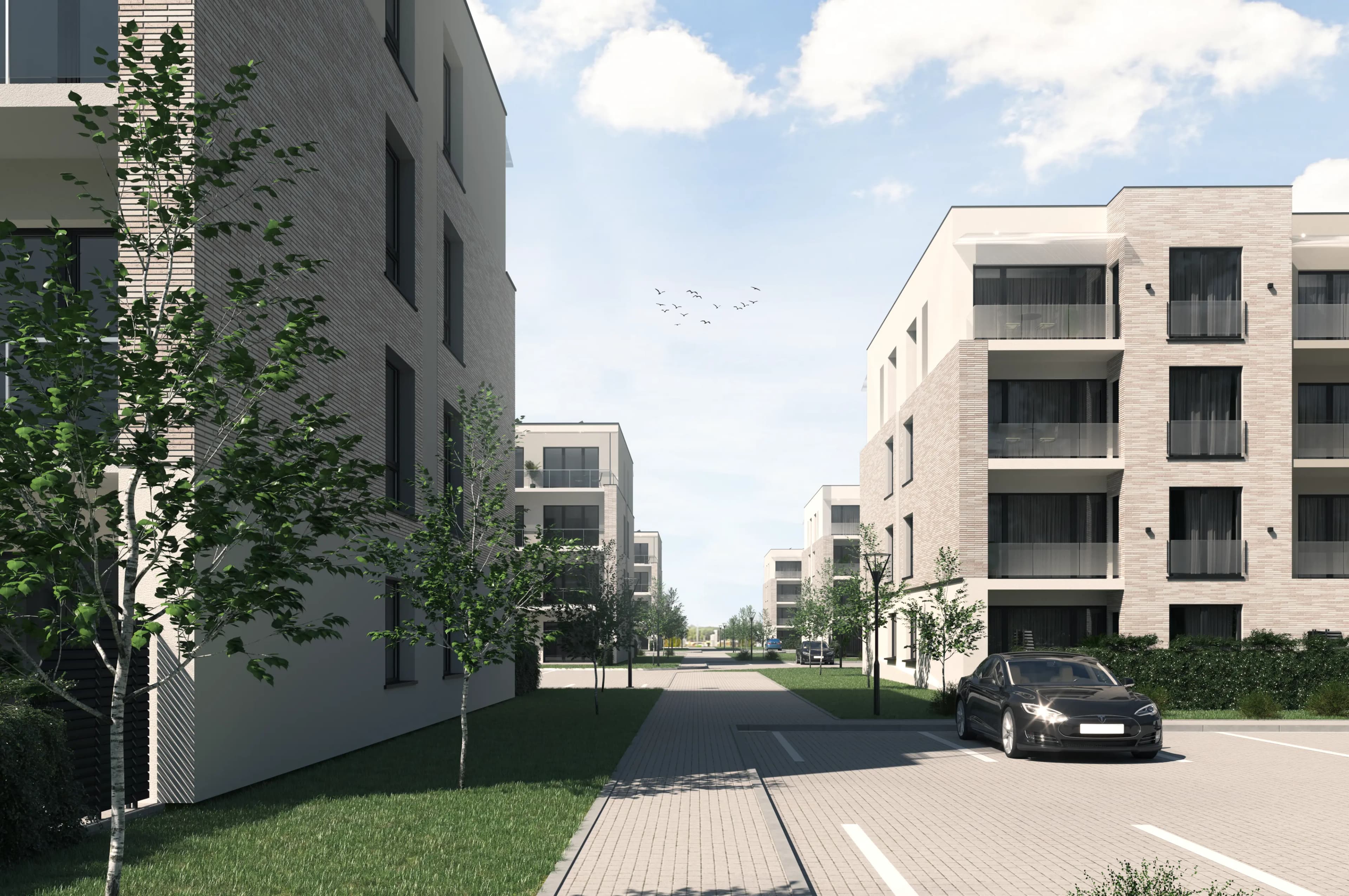 Modern residential buildings